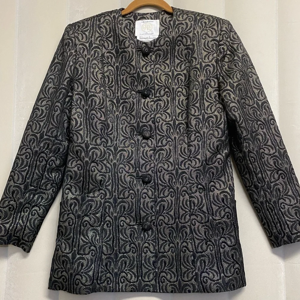 Vintage Mary McFadden Neiman Marcus Womens Blazer Jacket Sz 12 Brocade Old Money